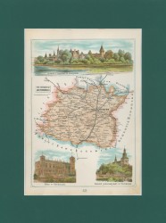 Gubernia Piotrkowska Powiat Piotrkowski Józef Michał Bazewicz [mapa Królestwo Polskie 1907]