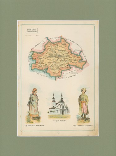 Powiat Łowicki Józef Michał Bazewicz mapa Królestwo Polskie 1907.jpg