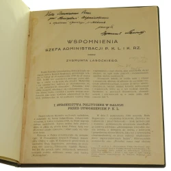 Wspomnienia szefa administracji P. K. L. i K. Rz. Zygmunt Lasocki [AUTOGRAF / ca 1920]