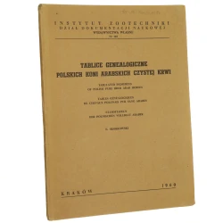 Tablice genealogiczne polskich koni arabskich czystej krwi Red W Josse (Instytut Zootechniki Dział Dokumentacji Naukowej Wydawnictwa własne) (1960)