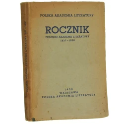 Rocznik Polskiej Akademii Literatury 1937-1938 Praca zbiorowa [1939]