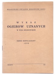 Wykaz ogierów uznanych i państwowych w woj. krakowskim Okres kopulacyjny 1963