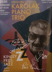 Plakat muzyczny Karolak Piano Trio Koncert poświęcony albumowi Moontag Zespół w składzie Wojciech Karolak, Paweł Pańta, Arek Skolik Projekt A. Sobczyńska [Nakład: JEDYNY EGZ.! / AUTOGRAFY / 2026] 