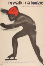 Plakat do filmu Rywalki na lodzie Reż. Zhaodi Wu Projekt Jerzy Cherka (1961)  