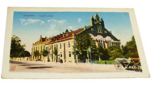 Kraków - Gmach Sokoła [pocztówka fotograficzna / ręcznie kolorowana] (1911)