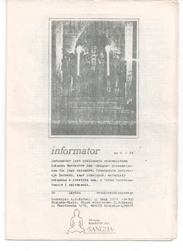 Informator 6 84 Informator Związku Buddystów Zen Sangha