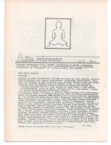 Informator 7 84 Informator Związku Buddystów Zen Sangha
