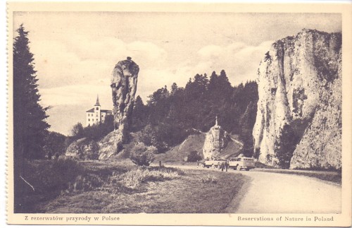 Z rezerwatów przyrody w Polsce Pieskowa Skała w dol. Prądnika wojew. krakowskie [etc.] [pocztówka] [przed 1945 r.]