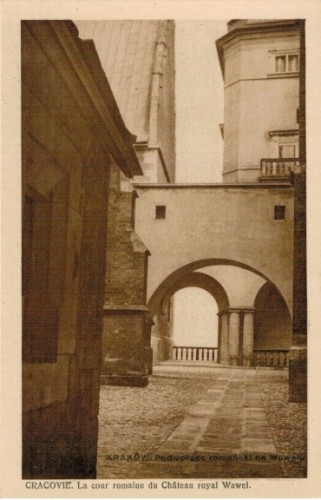 Kraków Podworzec romański na Wawelu (pocztówka lata 30-te)