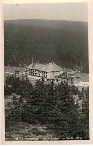 Riesengebirge Neue Schlesische Baude 1195 m (pocztówka przed 1945 Karkonosze)