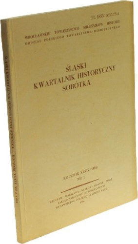 Śląski kwartalnik historyczny Sobótka Rocznik XXXIX (1984)