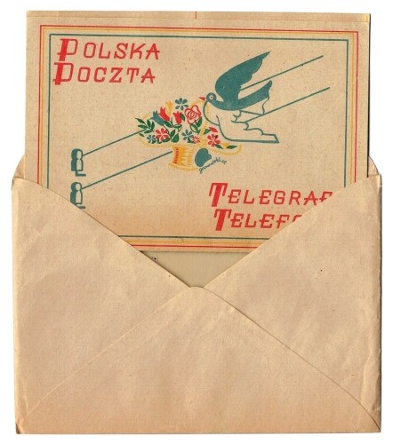 Telegram Poczta Polska​ Proj. graf. Tadeusz Gronowski (1953)