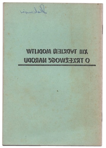 XIII tydzień modłów o trzeźwość narodu [Od środy popielcowej do wtorku i niedzieli W. Postu w dniach 20-26 lutego 1980 roku]