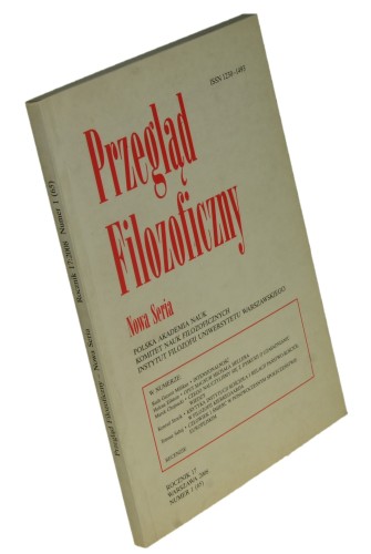 Przegląd Filozoficzny Nowa seria Rocznik 17 nr 1  (65) / 2008 [Red. nacz. Jacek Hołówka]