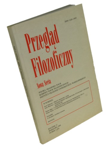 Przegląd Filozoficzny Nowa seria Rocznik 17 nr 2 (66) / 2008 [Red. nacz. Jacek Hołówka]