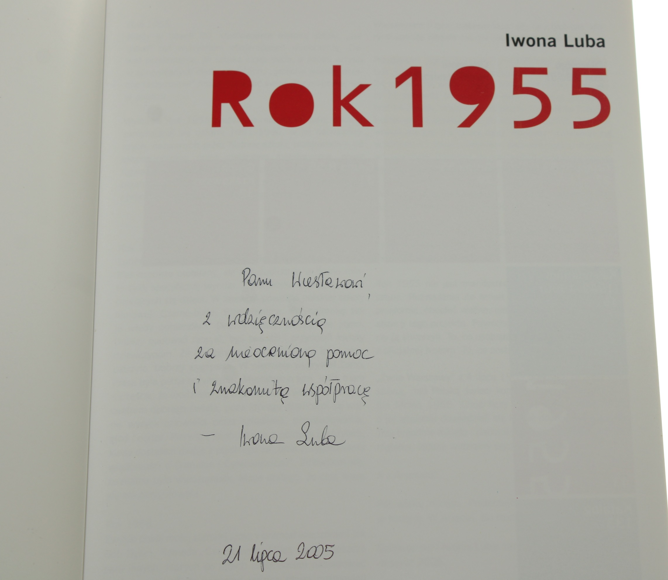 Rok 1955 katalog Wystawy Iwona Luba AUTOGRAF 2005 rok-1955-katalog-wystawy-iwona-luba-autograf-2005