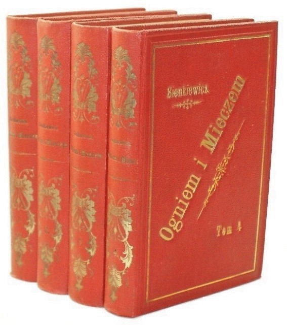 Ogniem i mieczem Sienkiewicz 1884 złocone napisy i winiety
