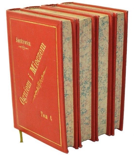 Ogniem i mieczem Sienkiewicz 1884 marmoryzowane obcięcia